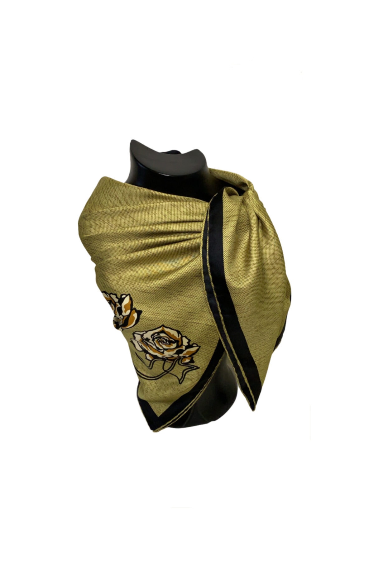 Gül Detaylı Ipek Eşarp